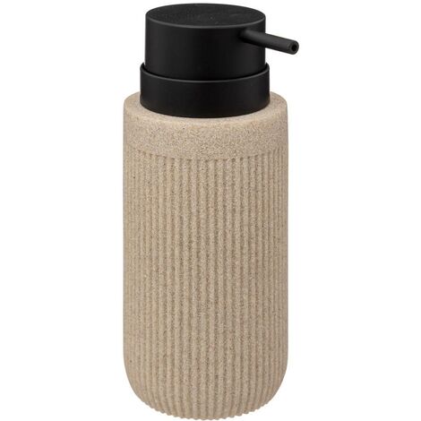 Distributeur à Savon ou lotion en résine striée Beige Lin 310 ml - Five