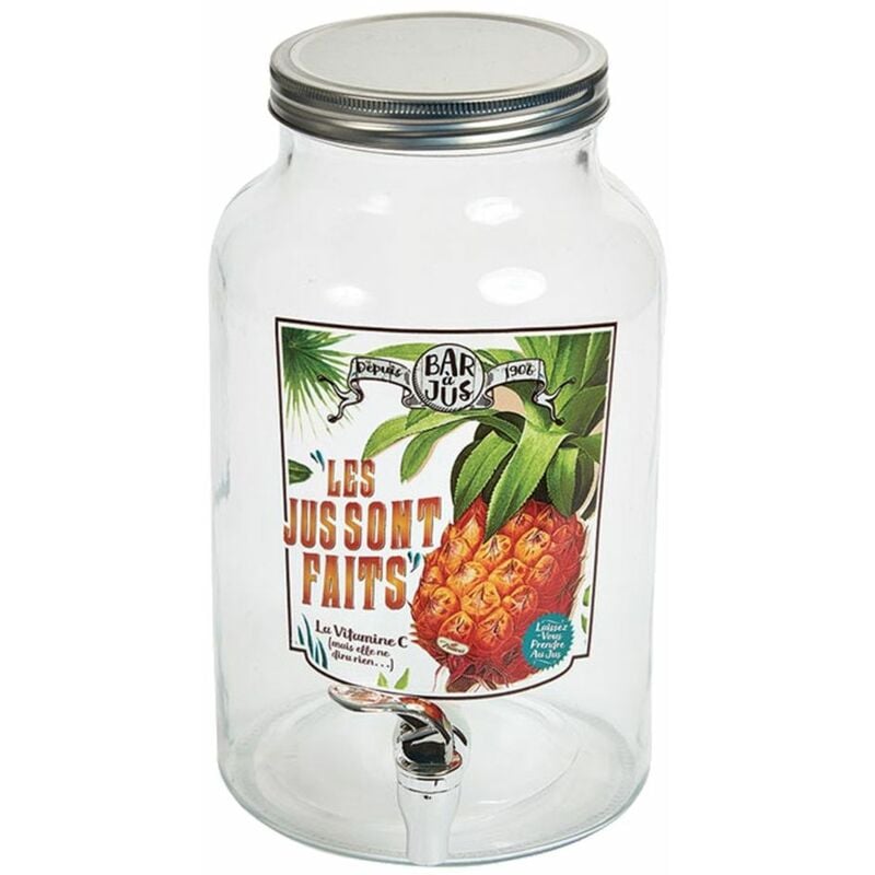 Sans Marque - Distributeur Ananas en verre de boisson 5.5 l