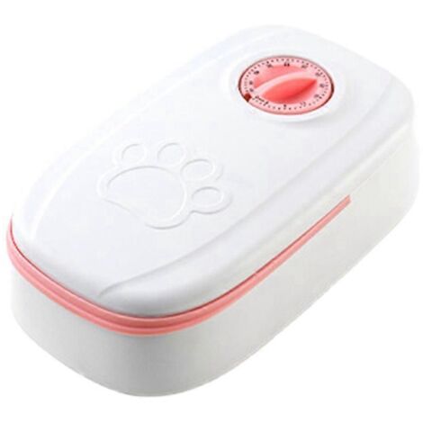 Distributeur automatique de croquettes pour chien avec minuterie rose