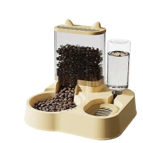 Distributeur automatique de croquettes pour chien, distributeur de croquettes pour chat, gamelle d'eau et récipient de rangement pour gamelles pour chien.