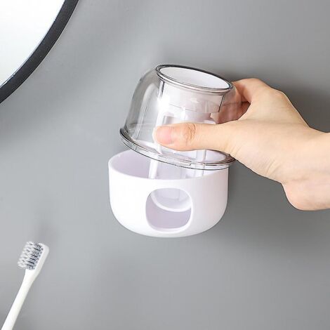 Distributeur automatique de dentifrice et porte-brosse à dents mural pour enfants