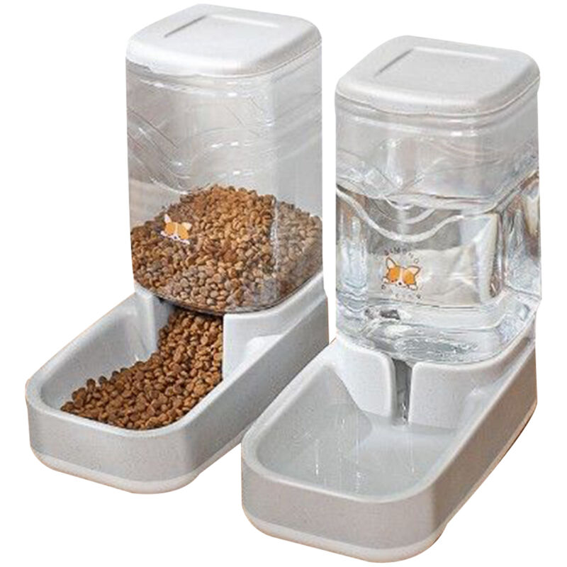 Yzmrbdqc - Distributeur automatique de nourriture et d'eau par gravité pour chiens et chats avec bol de nourriture pour animaux de compagnie