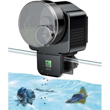Distributeur automatique de nourriture pour aquarium de 60 ml avec minuterie de vacances, quantité de nourriture distribuée réglable, fonctionne sur piles (piles non incluses).