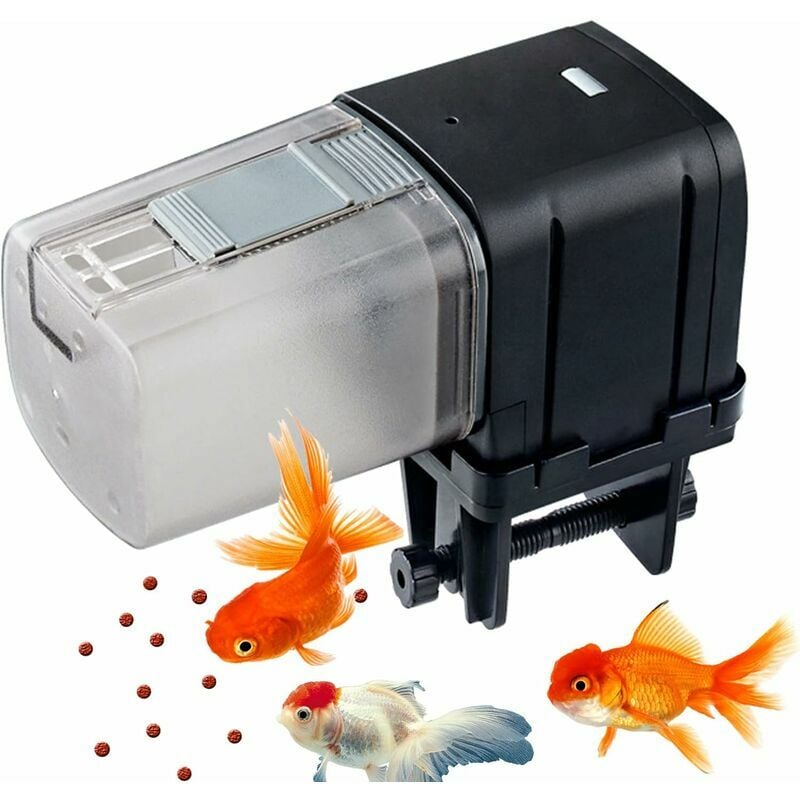 Distributeur Automatique de Nourriture pour Aquarium/Poissons, Distributeur Poissons Réglable Multifonctionnel Minuteur numérique, Capacité 175 ml