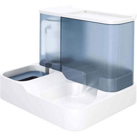 Distributeur automatique de nourriture pour chats, distributeur d'eau et mangeoire pour chats et chiens (bleu)