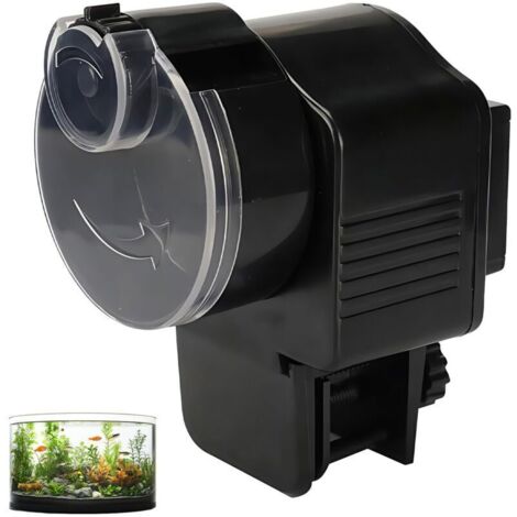 Distributeur automatique de nourriture pour poissons : 60 ml, distributeur automatique de nourriture pour poissons, distributeur automatique de nourriture pour poissons pour granulés et bandes, pour