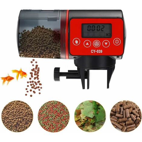 Petbank mangeoire Automatique pour Poissons d'aquarium, Distributeur  Automatique de Nourriture avec minuterie, minuterie Rechargeable, avec  câble USB, écran LCD : : Animalerie