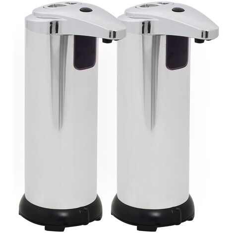 Distributeur automatique de savon 2 pcs Capteur IR 600 ml vidaXL - Argent