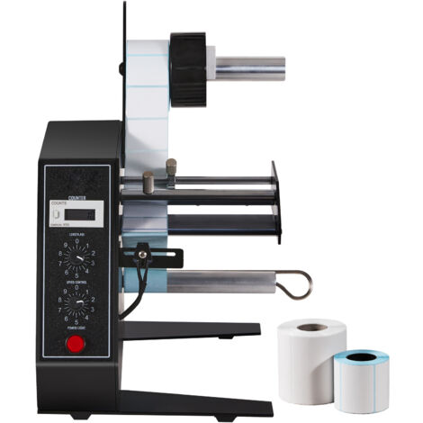 Distributeur automatique d'étiquettes Mophorn. Largeur 15 - 125 mm (0,6"- 4,9"). Longueur 3 - 150 mm (0,1"- 5,9"). Décolleur automatique d'étiquettes. Vitesse réglable. Comptage automatique de 0 à 999