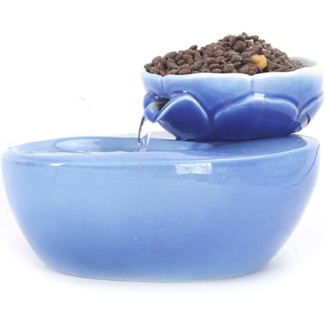 Distributeur Automatique Eau pour Animaux Bol Filtrant Céramique Lotus