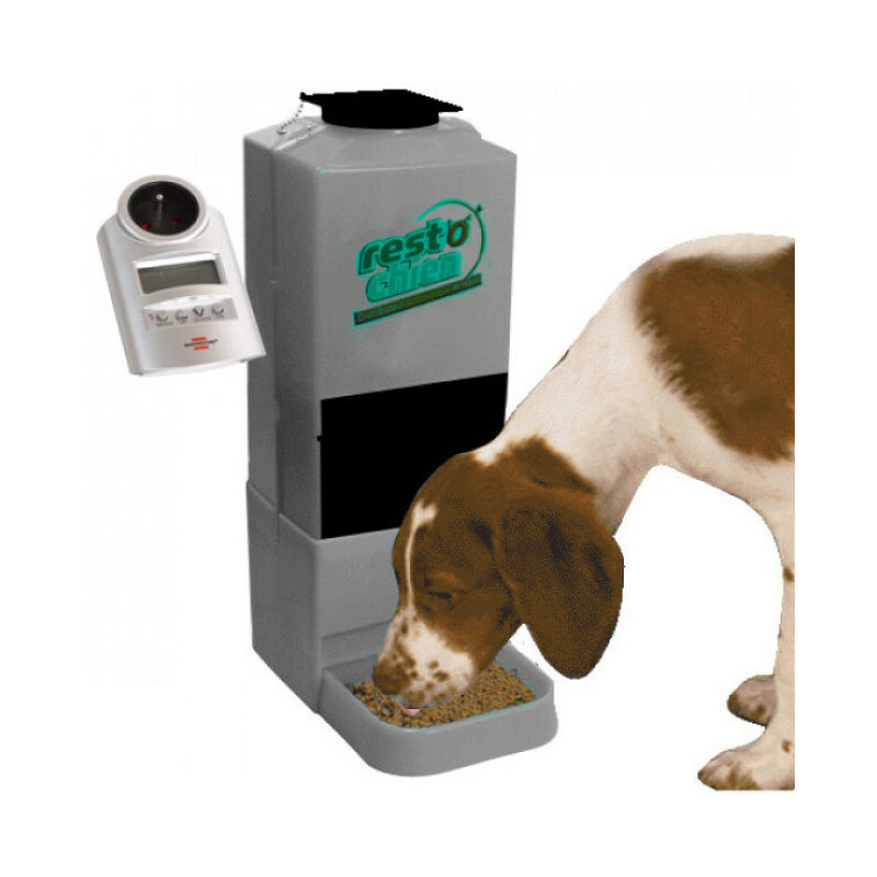 Distributeur automatique et programmable de croquettes pour chiot et petit chien
