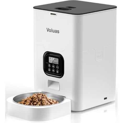 Distributeur Automatique Pour Animaux - Distributeur De Nourriture Sèche Avec Minuterie Programmable 4 Repas/Jour Contrôle Des Portions 0-40 4 L Enregistreur Vocal 10 S