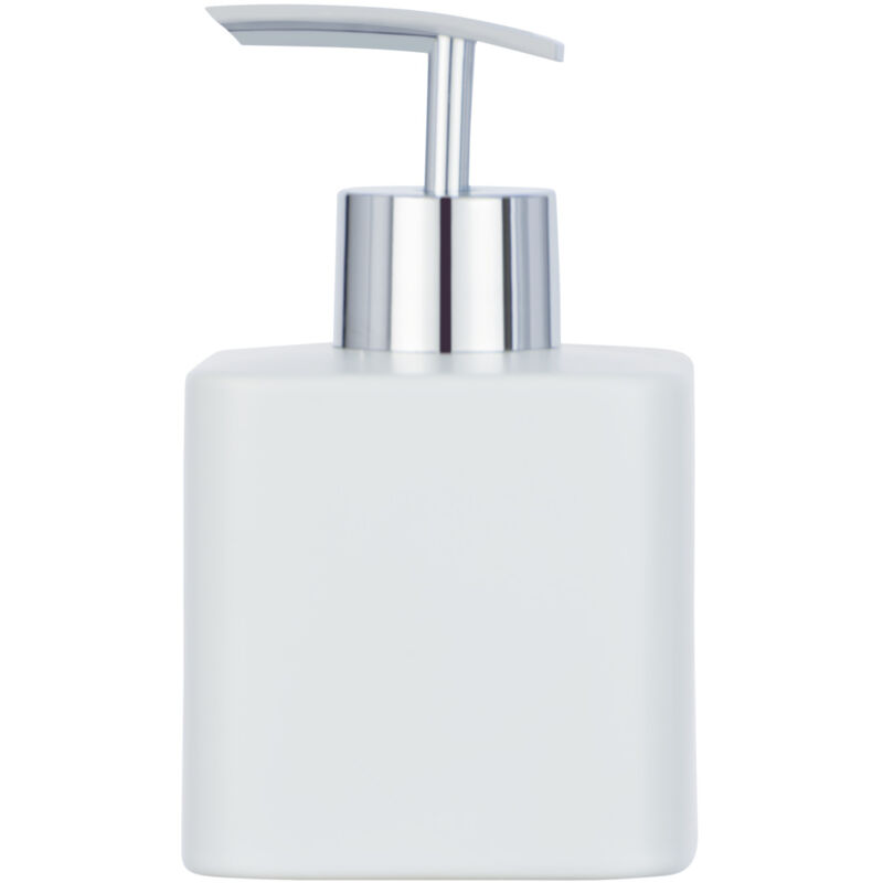 Distributeur Savon Liquide Hexa, Capacité 290 ml, céramique, 7,5x13x8,5 cm, blanc - Wenko
