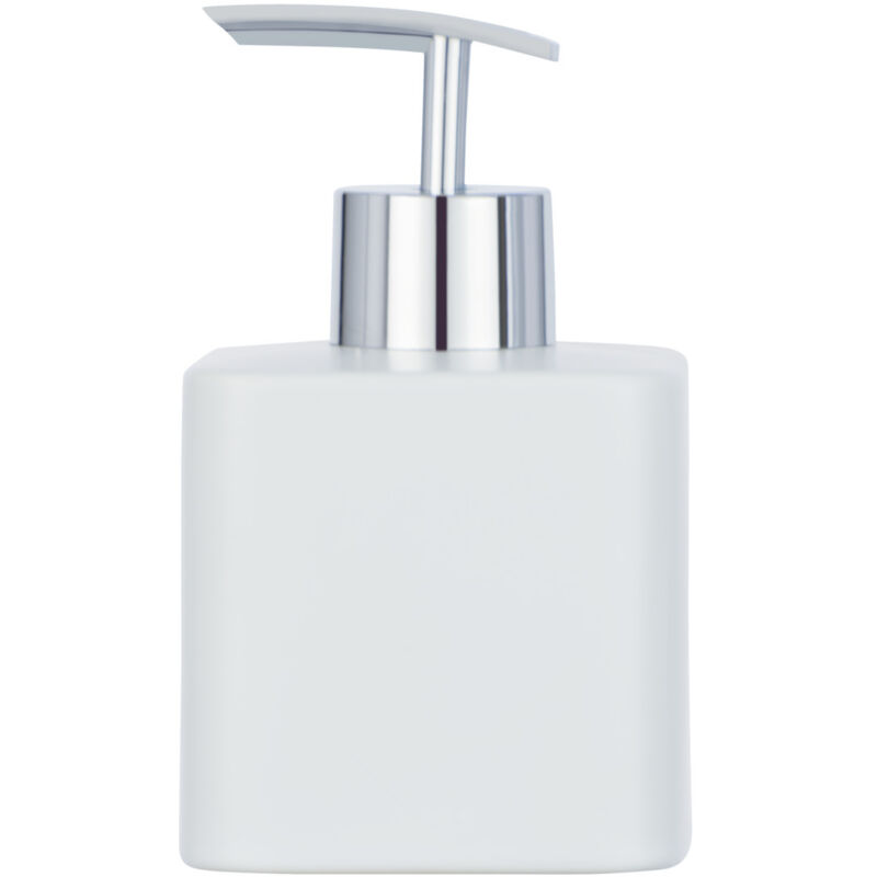 Distributeur Savon Liquide Hexa, Capacité 290 ml, céramique, 7,5x13x8,5 cm, blanc - Wenko