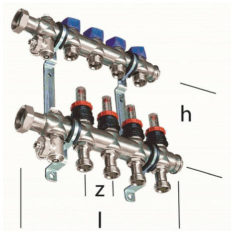 Collecteur de chauffage pour plancher chauffant Nordic 10 circuits  Eurokonus Sans Eurokonus