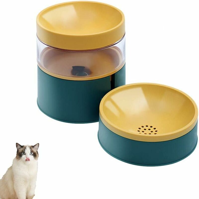Distributeur Croquettes Chat Automatique et Distributeur Eau Chat Automatique Ensemble 2 en 1 Mangeoirs et Abreuvoirs pour Chats et Chiens Capacité 1L