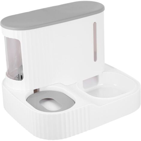 Distributeur Croquettes et Eau Automatique à Gravité 2-en-1 - Contenance 850 ML & 3 L- Gamelle Chat, Chatons, Petits & Grands Chiens, Chiots - Facile à Nettoyer - Nourriture Humide & Sèche