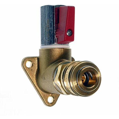 Distributeur d'air comprimé EMA 1212-1, raccord 1-fois robinet à bille G 1/2" laiton or