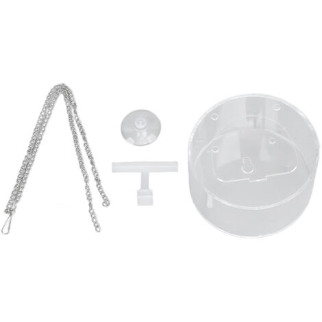 Distributeur d’aliments pour oiseaux circulaire de 12,5 × 12,5 × 7,5 cm avec chaîne de suspension pour jardin