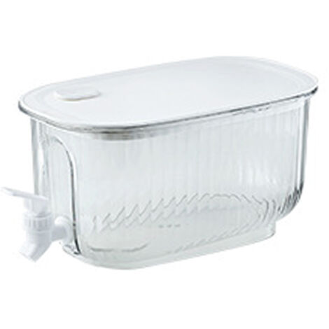 Distributeur de boissons grande capacité, résistant et étanche, avec robinet pour usage domestique - Bouilloire froide transparente blanche