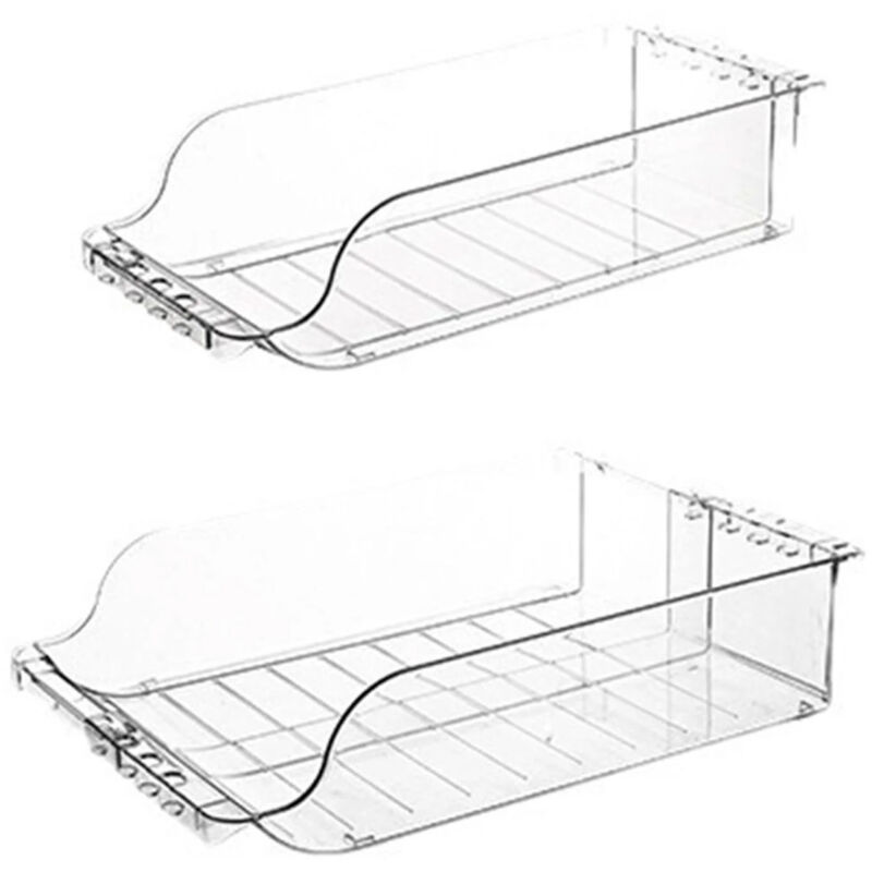 Distributeur de canettes empilable transparent avec roulettes, organisateur boissons réfrigérateur/garde-manger