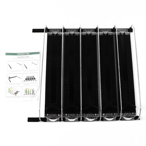 Distributeur de Canettes Réfrigérateur 15 Pouces Noir, Largeur Réglable, Étanche, Poussée Automatique pour Sodas et Bières - Lot de 5 Pièces