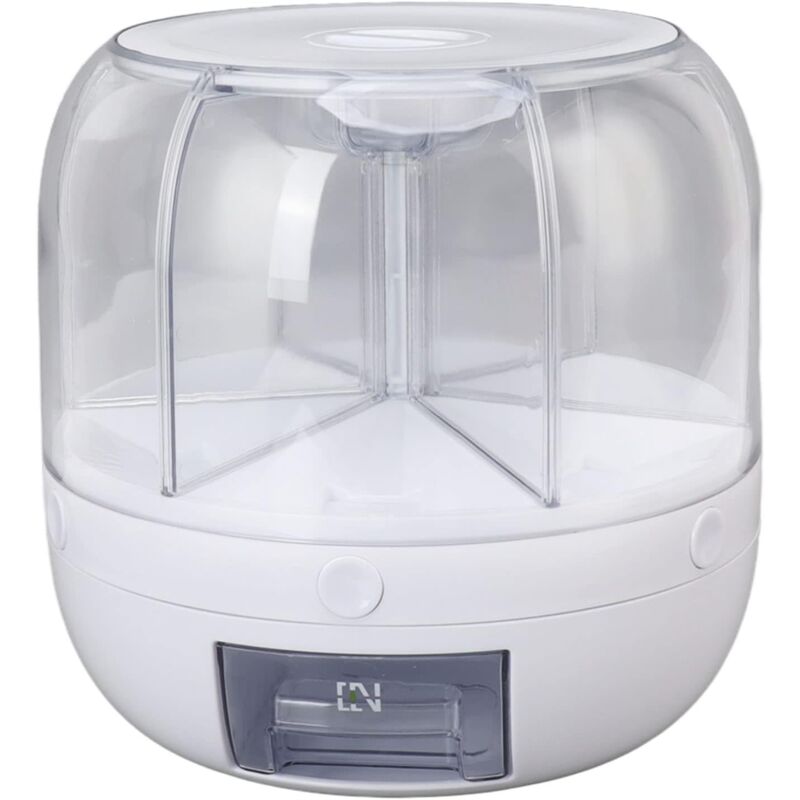 XVX - Distributeur de céréales, boîte de stockage de céréales rotative à 360 °, distributeur de riz de 13,2 lb, récipient à céréales à 6