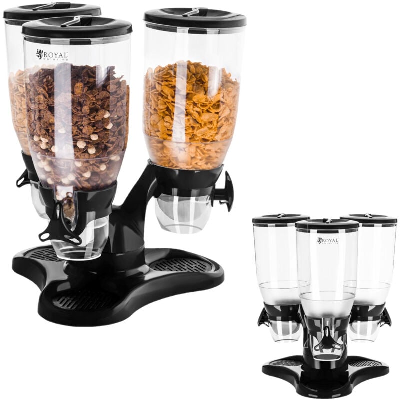 Royal Catering - Distributeur rotatif pour produits en vrac, flocons de muesli, fruits secs et noix, café 3 x 3L