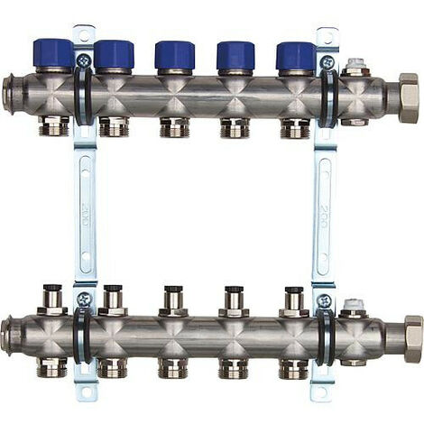 Distributeur de chauffage WS 12 groupes type e-class 5312 Ecrou 1" rotation libre