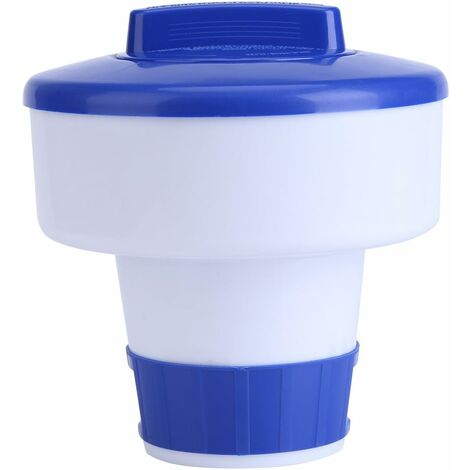 Distributeur de Chlore, Diffuseur Chimique Flottant de Brome de Chlore de Piscine d'intérieur et extérieures, bleue et blanche(M)