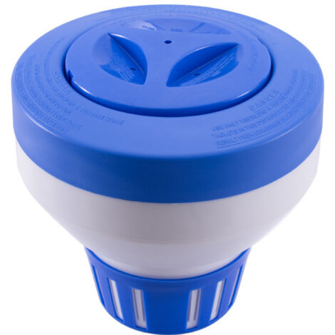 Distributeur de chlore flottant, flotteur de chlore/brome pour piscine et spa, chlorateur flottant grande capacité de 18 cm et support de brome pour feuille chimique de 7,6 cm (pliable)