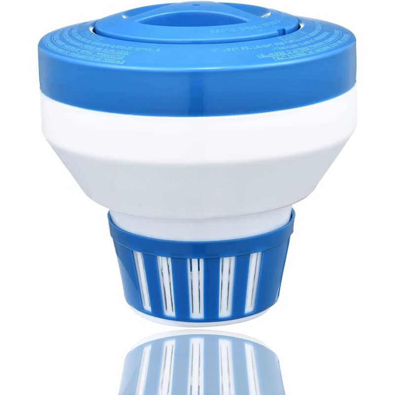 Tigrezy - Distributeur de chlore flottant pour piscine, grand format de 18 cm, idéal pour piscine intérieure et extérieure avec système de libération