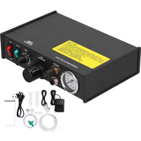 Distributeur de Colle Semi-automatique Machine Contrôleur de Pâte à Souder Compte-gouttes de Colle Distributeur D'adhésif Liquide Contrôlé par Minuterie(AC220‑240V EU Plug)