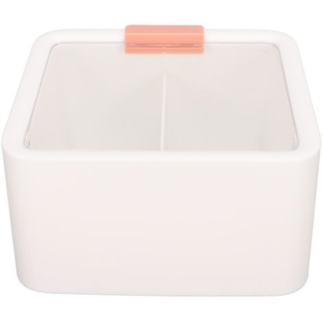 Distributeur de cotons démaquillants à 2 compartiments - Boîte anti-poussière avec couvercle transparent pour disques de coton