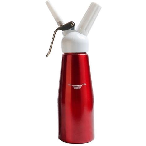 Distributeur de crème fouettée de 500 ml, en aluminium, avec 3 embouts.