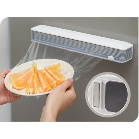 Distributeur de Film Alimentaire Magnétique avec Ventouses - Couleur Blanche