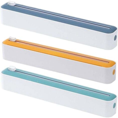 Distributeur De Film, Rangement Papier Alu Et Film Alimentaire, Boîte De Découpe De Film Alimentaire, Distributeur De Film Alimentaire avec Cutter, Dérouleur Film Alimentaire pour Cuisine