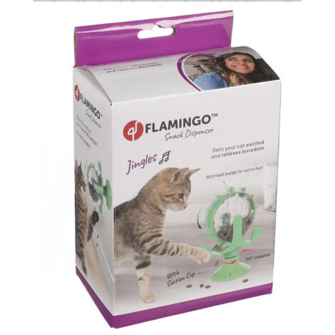 Distributeur de friandise de couleur vert pour chat - Flamingo