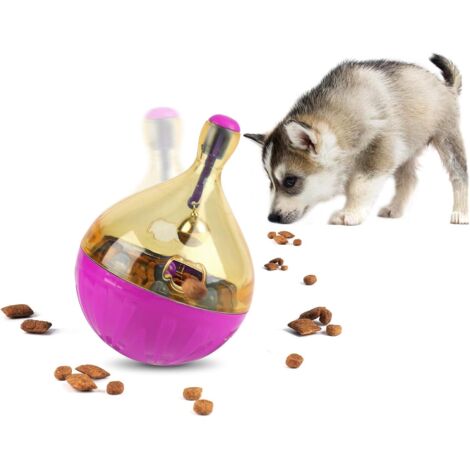 Distributeur de Friandises pour Chien Chat Boule de Nourriture pour Chien Jouets Interactifs Distributeur de Nourriture pour Chien Chat Jouet de Distribution Balle de Nourriture pour Animaux-Rose