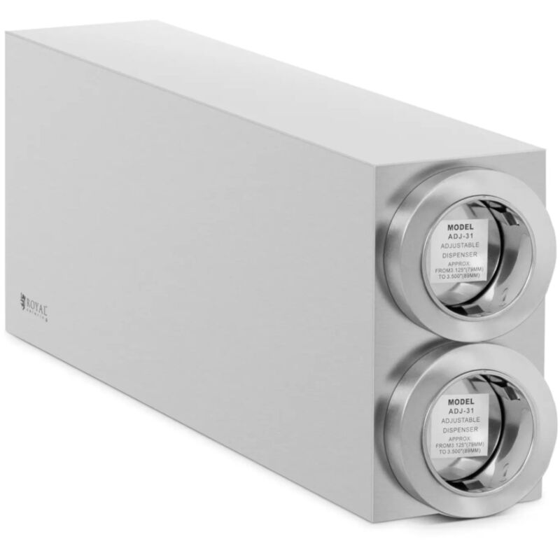 Royal Catering - Distributeur pour gobelets jetables avec 2 distributeurs en acier, 81 - 89 mm