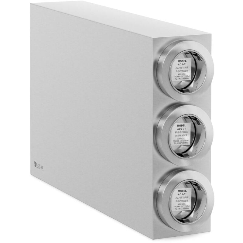 Distributeur de gobelets Triple Inox Gobelets ⌀ 89 mm Présentoir gobelet