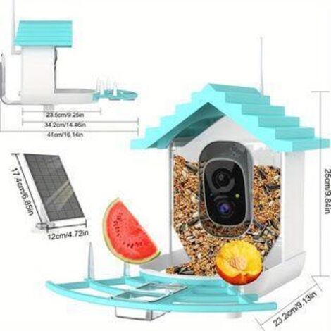 Distributeur de graines pour oiseaux sauvages et domestiques, modèle suspendu étanche aux intempéries, anti-gaspillage des aliments, installation facile pour jardin et balcon extérieur.