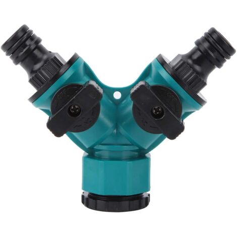 Distributeur de Jardin à 2 Voies, Séparateur Robinet d'eau de Vanne de Dérivation en Y, Connecteur Tuyau Rapide, Adaptateur Tuyau d'Arrosage Raccord d'Irrigation pour Pelouse Extérieu-Fei Yu