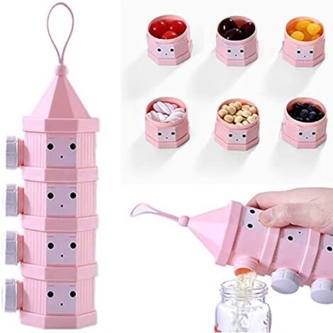 Distributeur de lait en poudre empilable, boîte de scoop de lait en poudre portable pour enfants peut 4 couches
