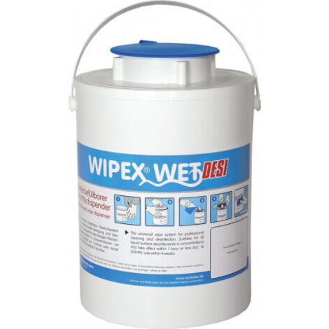 Distributeur de lingettes humides WIPEX-WET bleu plastique