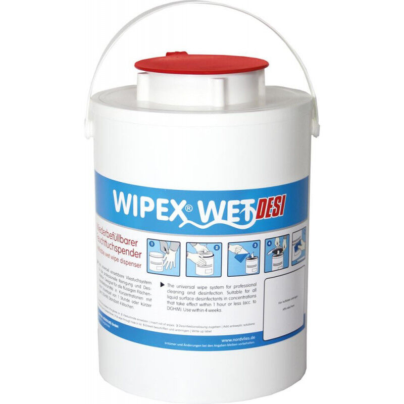 Wipex - Distributeur de lingettes humides wet rouge plastique