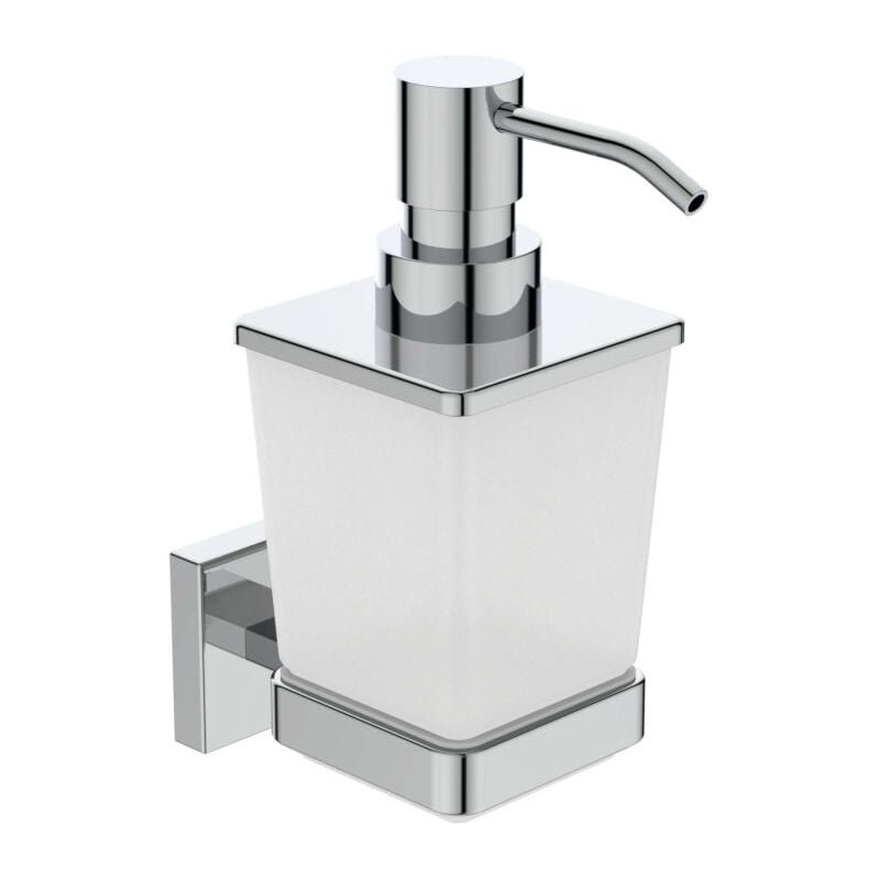 Iom Cube E2252AA Distributeur en verre dépoli, avec kit de montage, chromé - Ideal Standard