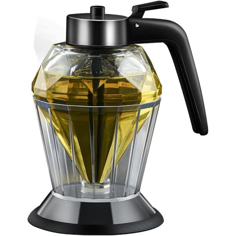 Distributeur de miel en verre anti-goutte avec socle, pot à miel avec agitateur, distributeur de sirop d’érable, pour sirop, sucre, sauces et