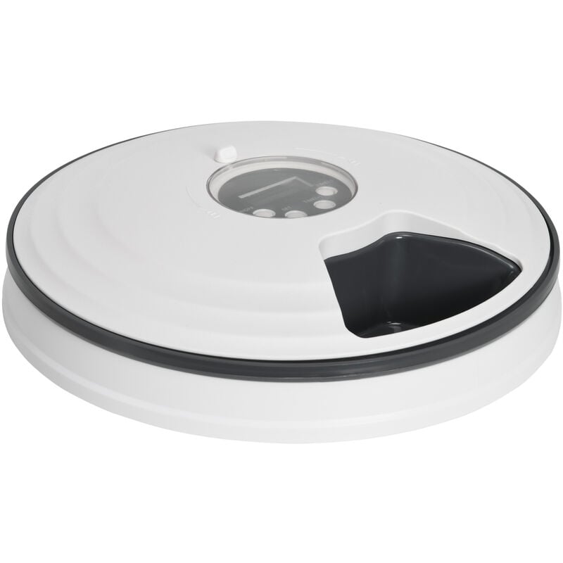 Pawhut - Distributeur de nourriture chat chien - distributeur automatique programmable - 6 compartiments - écran led - fonction musicale intégrée