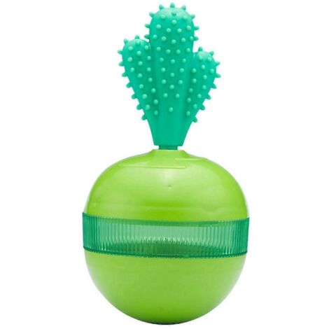 Distributeur de nourriture en forme de gobelet, boule alimentaire, jouet cactus, distributeur de nourriture vert